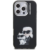 Zdjęcie do “Karl Lagerfeld IML Aquarelle Karl Choupette Logo czarny - etui iPhone 16 Pro”.