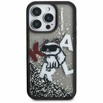 Zdjęcie do “Karl Lagerfeld Liquid Glitter Choupette Logo czarny - etui iPhone 16 Pro”.