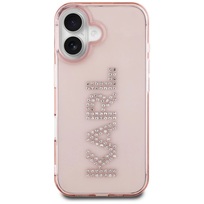 Zdjęcie do “Karl Lagerfeld IML Rhinestones Logo różowy - etui iPhone 16”.