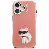Zdjęcie do “Karl Lagerfeld IML Aquarelle Choupette Logo różowy - etui iPhone 16”.