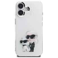 Zdjęcie do “Karl Lagerfeld IML Aquarelle Karl Choupette Logo biały - etui iPhone 16”.