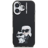 Zdjęcie do “Karl Lagerfeld IML Aquarelle Karl Choupette Logo czarny - etui iPhone 16”.