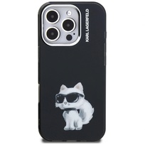 Zdjęcie do “Karl Lagerfeld IML Aquarelle Choupette Logo czarny - etui iPhone 16 Pro Max”.