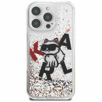 Zdjęcie do “Karl Lagerfeld Liquid Glitter Choupette Logo przezroczysty - etui iPhone 16 Pro Max”.