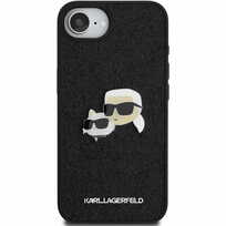 Zdjęcie do “Karl Lagerfeld Fixed Glitter KarlChoupette Heads Metal Pin czarny - etui iPhone 16e / 17e”.