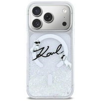Zdjęcie do “Karl Lagerfeld Liquid Glitter Karl Script Logo MS przezroczysty - etui iPhone 17 Pro”.