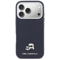 Zdjęcie do “Karl Lagerfeld Karl Choupette Head Pins Saffiano MS niebieski - etui iPhone 17 Pro”.