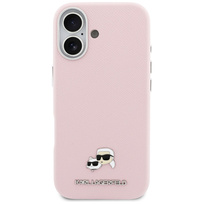 Zdjęcie do “Karl Lagerfeld Karl Choupette Head Pins Saffiano MS różowy - etui iPhone 17”.