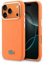 Zdjęcie do “Lacoste Silicone Metal Logo MS pomarańczowy - etui iPhone 17 Pro Max”.