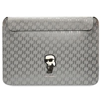 Zdjęcie do “Karl Lagerfeld laptop Sleeve Saffiano Monogram Ikonik srebrny - pokrowiec Macbook 14"”.