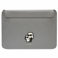 Zdjęcie do “Karl Lagerfeld laptop Sleeve Saffiano Karl&Choupette srebrny - pokrowiec Macbook 16"”.