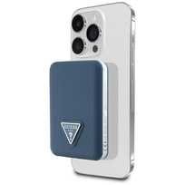 Zdjęcie do “Guess Grained Triangle 5000mAh 15W USB-C MagSafe niebieski - powerbank”.