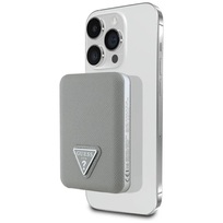 Zdjęcie do “Guess Grained Triangle 5000mAh 15W USB-C MagSafe beżowy - powerbank”.