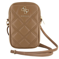 Zdjęcie do “Guess Zip Quilted 4G brązowy - torebka na smartfon”.