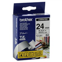 Brother taśma laminowana 24mm (czarne na białym)