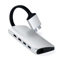 Satechi adapter USB-C do USB-C PD/2xHDMI/Ethernet/micro SD/SD/2xUSB-A (srebrny)