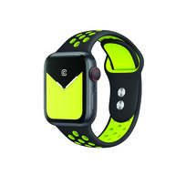 Crong Duo Sport pasek Apple Watch 38/40/41 mm (czarny/limonkowy)