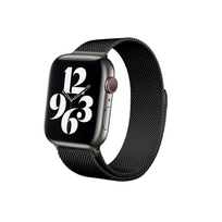 *Crong Milano Steel pasek ze stali nierdzewnej do Apple Watch 42/44/45 mm (czarny)