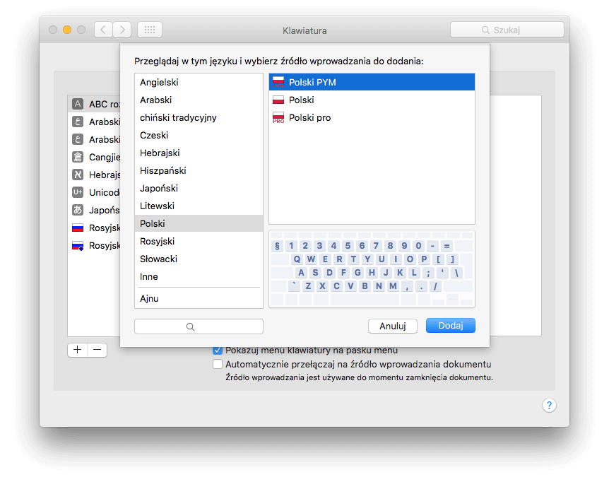 Jak zamienić kropkę na przecinek w klawiaturze numerycznej na Macu?